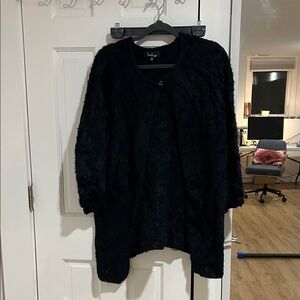 Black Faux Fur Cloak